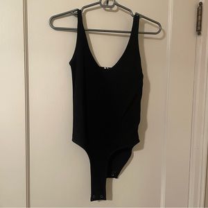 Black V-Neck Bodysuit